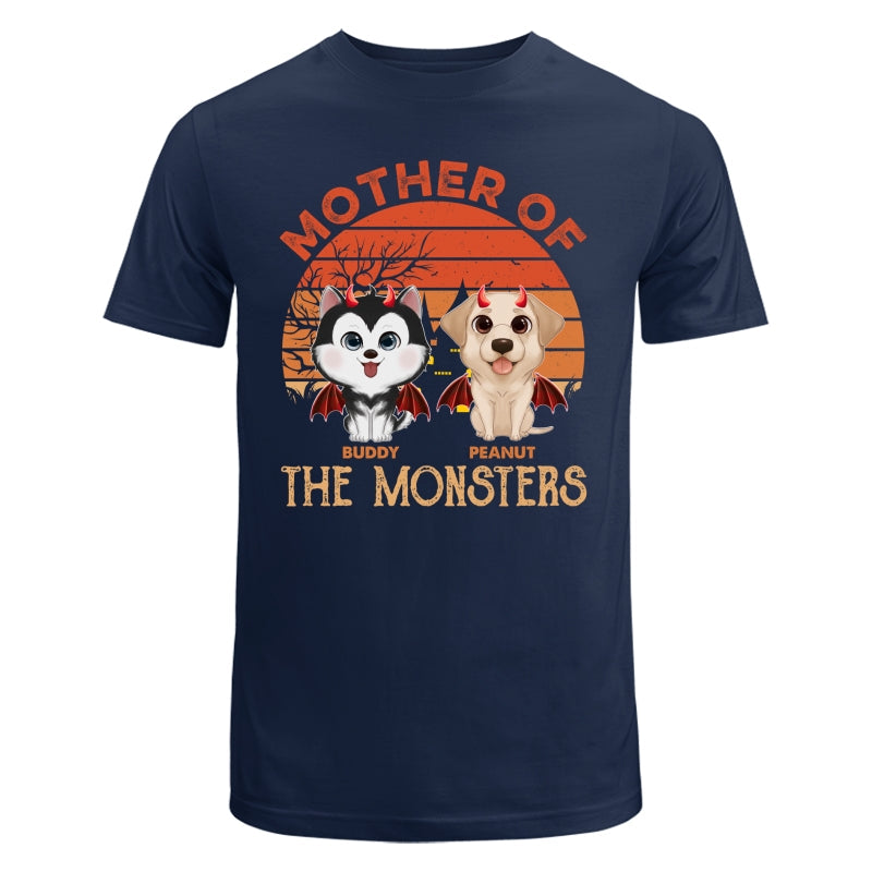 Orange Retro Mother Father Of Monster Halloween Watercolor Cute Dogs Personalized Shirt