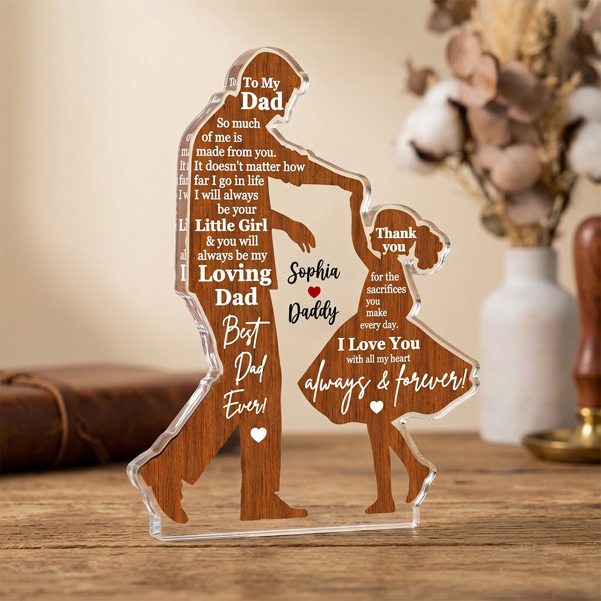 I Will Always Be Your Little Girl Father & Daughter Dancing - Personalized Acrylic Block Plaque - Sentimental Gift For Dad From Daughter