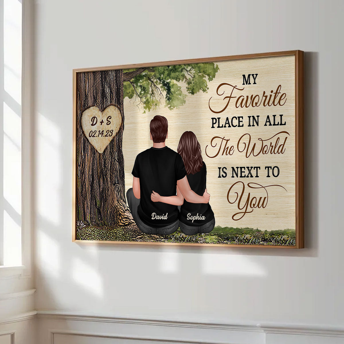 Personalized Couple Poster, Favorite Place Is Next To You, Gift, Anniversary Gift for Couples, for Him, for Her