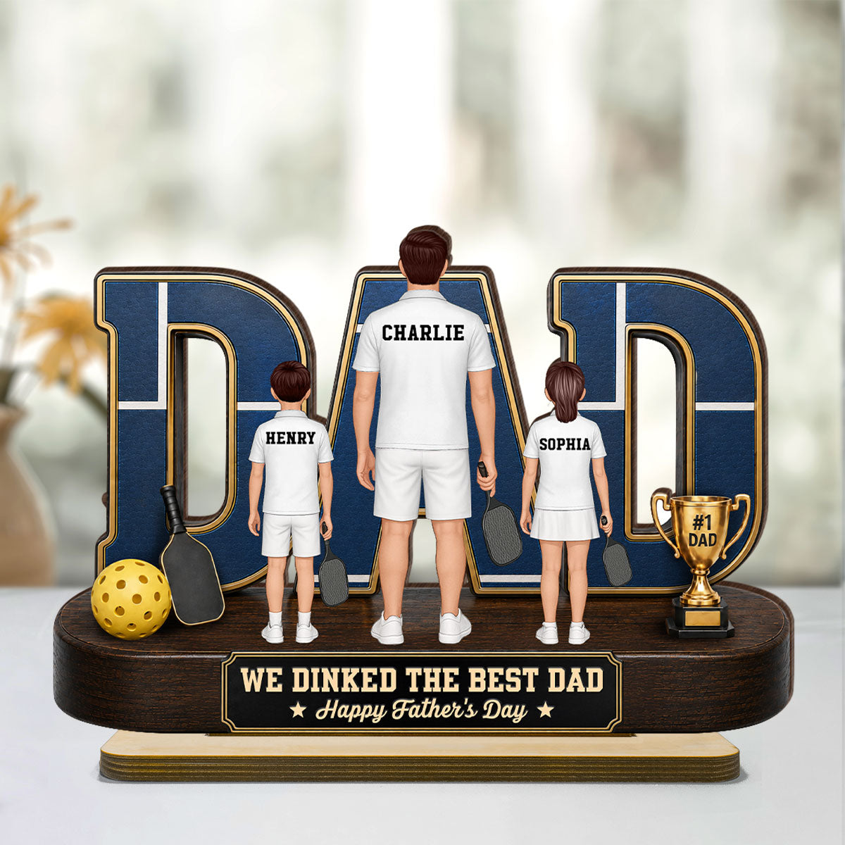 Pickleball Dad Legend We Dinked The Best Dad - Personalized 2-Layered Wooden Plaque - Gift For Dad, Husband Pickleball Lovers