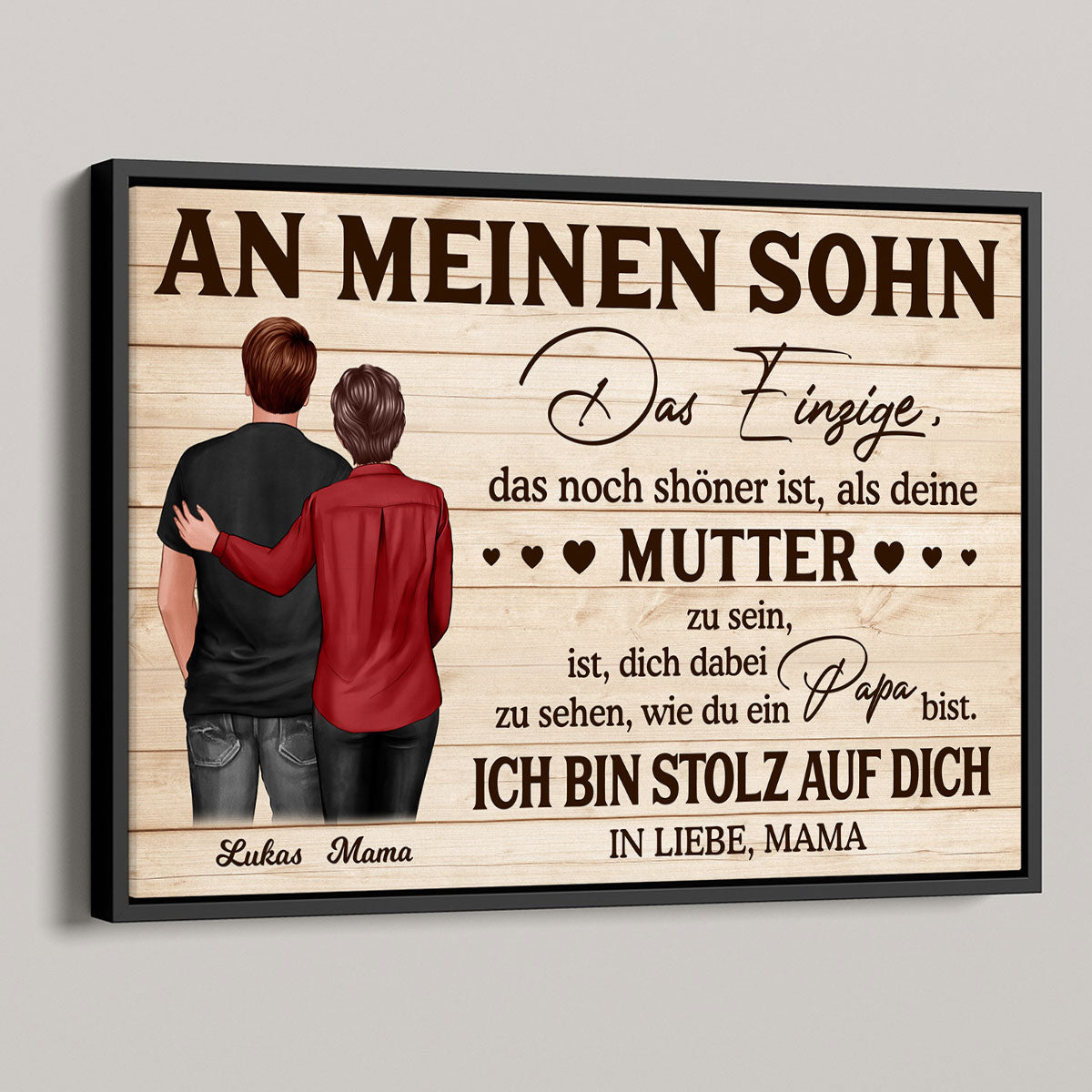An meinen Sohn - Alles Gute zum Vatertag - Personalisiertes Poster - Vatertagsgeschenk fr den Sohn