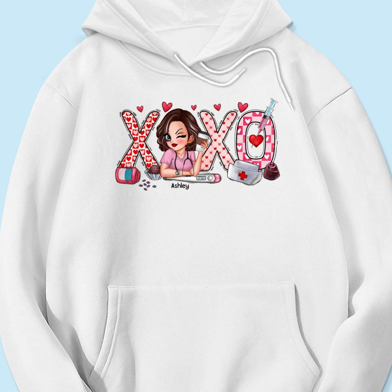 XOXO Nurse Valentines Day Shirt, Sweatshirt, Personalized Gift for Nurses