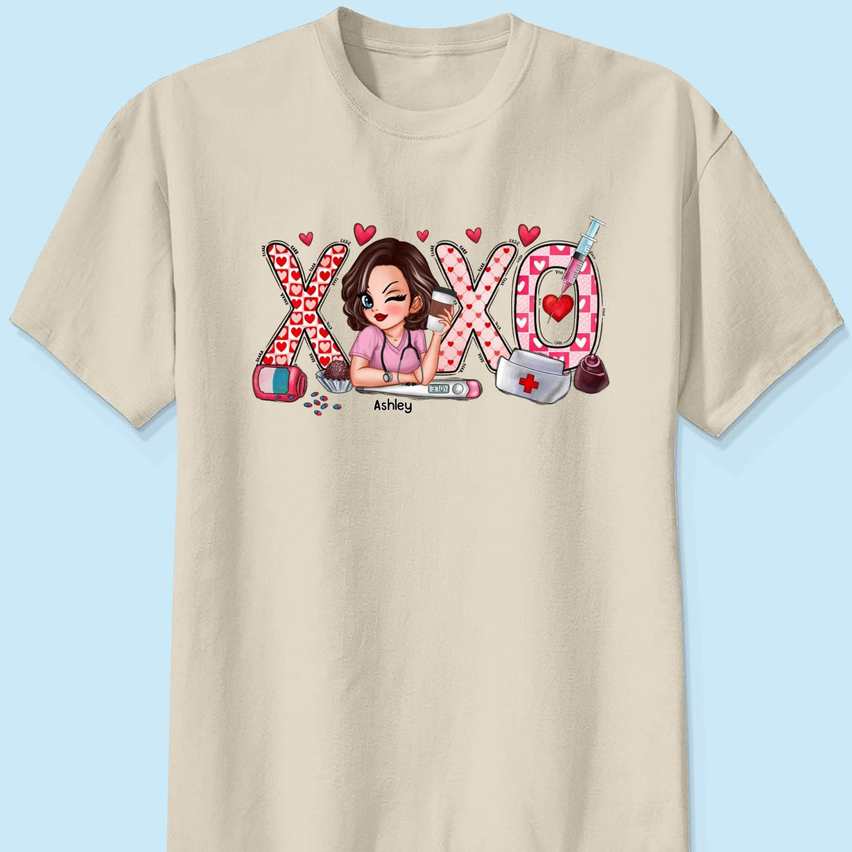 XOXO Nurse Valentines Day Shirt, Sweatshirt, Personalized Gift for Nurses