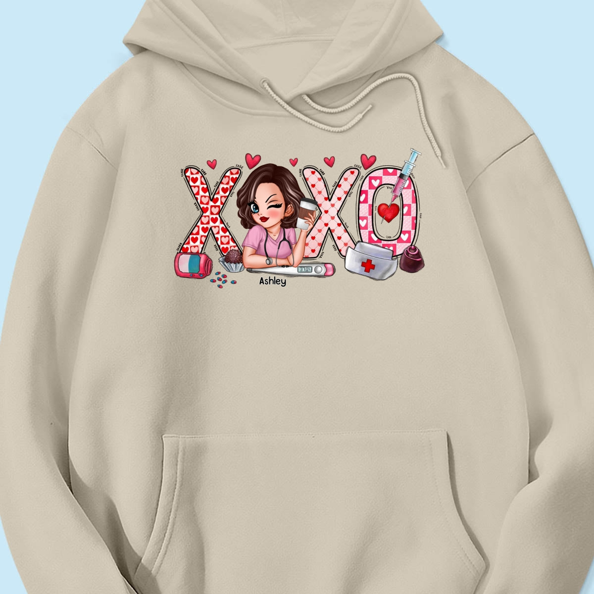 XOXO Nurse Valentines Day Shirt, Sweatshirt, Personalized Gift for Nurses