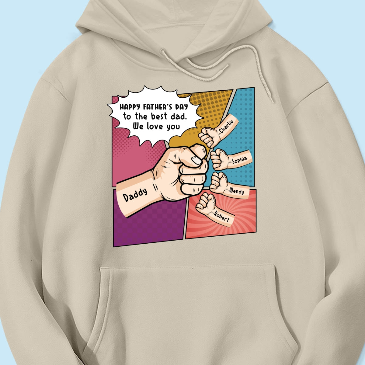 Pop Art Fist Bump Happy Father's Day Personalized Shirt
