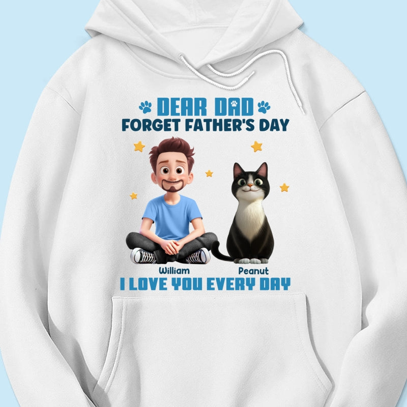 Forget Father's Day We Love You Every Day Cartoon Man & Cats Gift For Cat Lover Personalized Shirt