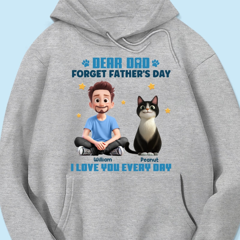 Forget Father's Day We Love You Every Day Cartoon Man & Cats Gift For Cat Lover Personalized Shirt