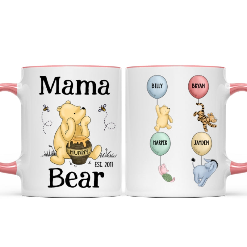 Mama Bear Est. Cute Characters With Balloon Mother‘s Day Gift For Mom Grandma Auntie Personalized Mug
