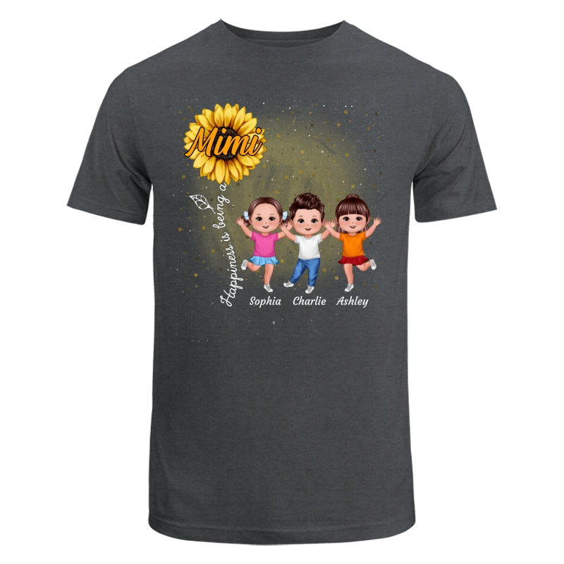 Happiness Is Being A Grandma Sunflower Happy Doll Kids Personalized Shirt