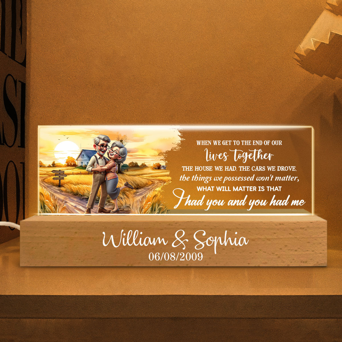 I Had You And You Had Me Happy Old Couple Personalized Acrylic Block LED Night Light, Anniversary For Him, For Her, Husband, Wife