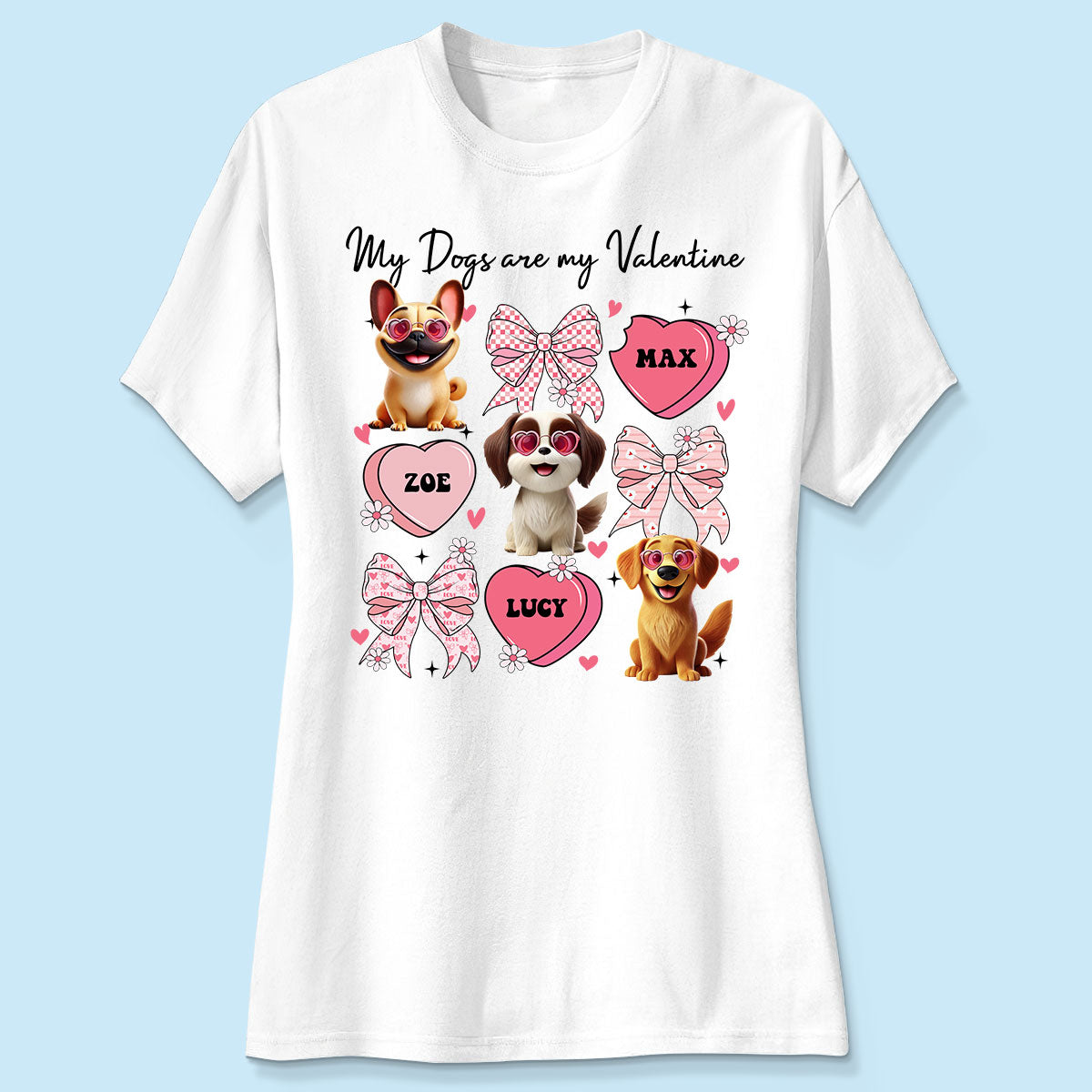 My Dogs Are My Coquette Cute Cartoon Dog Gift For Dog Lover Personalized Shirt