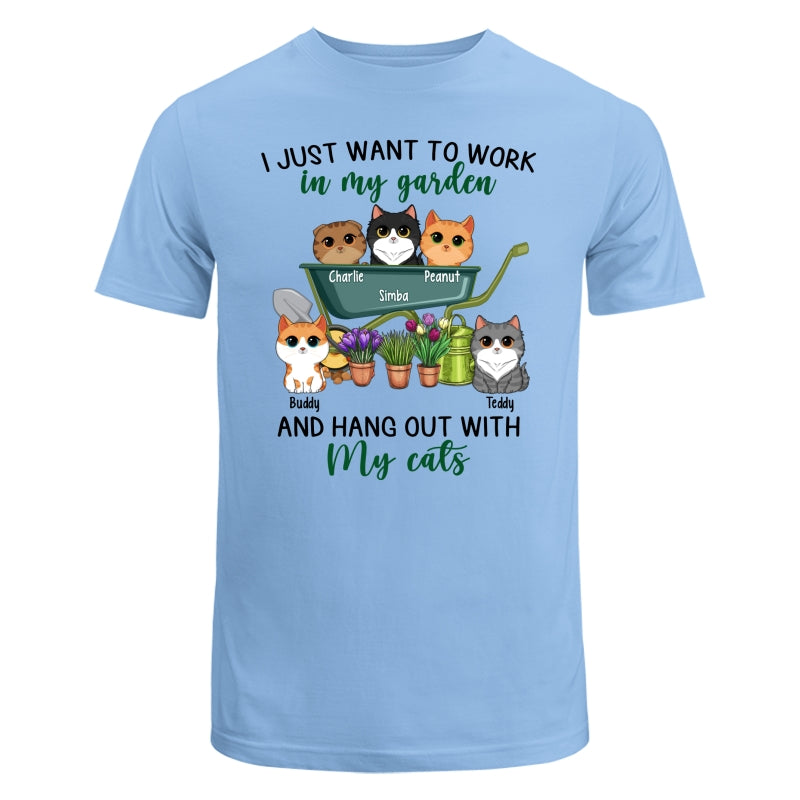 Work In Garden And Hang Out With Cats Cute Cat Vector Personalized Shirt