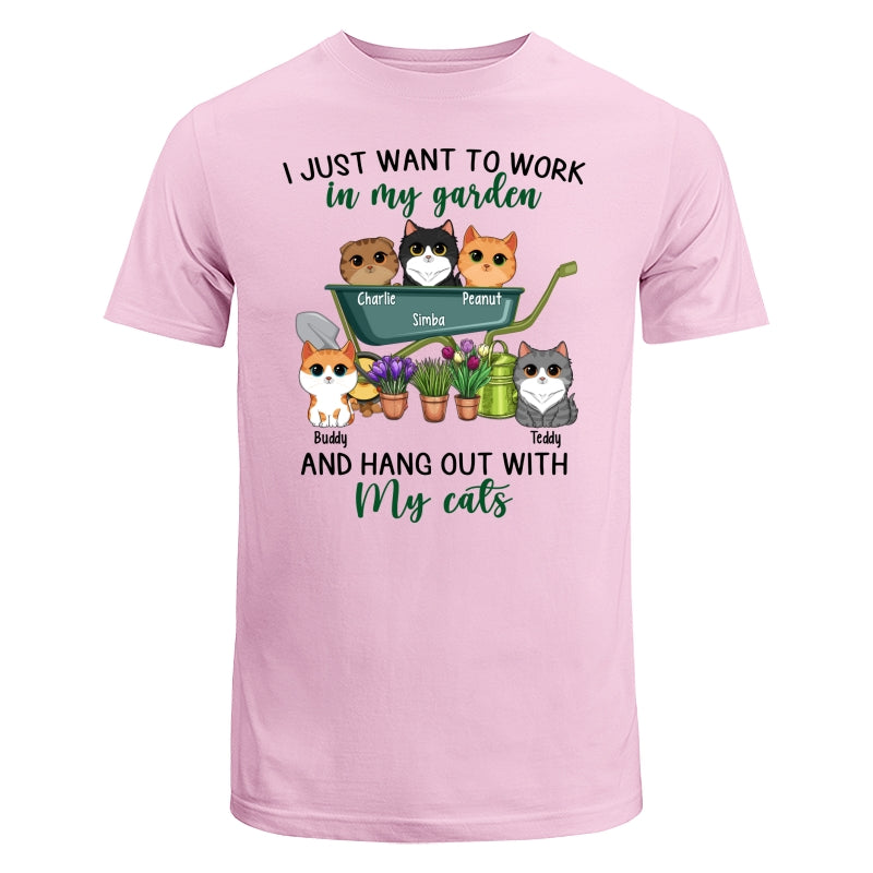Work In Garden And Hang Out With Cats Cute Cat Vector Personalized Shirt