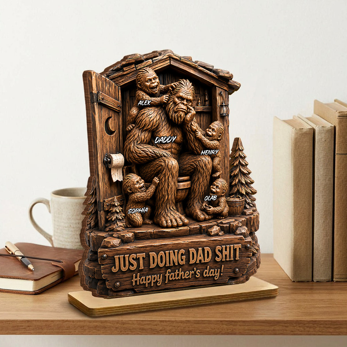 Just Doing Dad Sh*t - Personalized 2-Layered Wooden Plaque - Gift for Dad, Husband