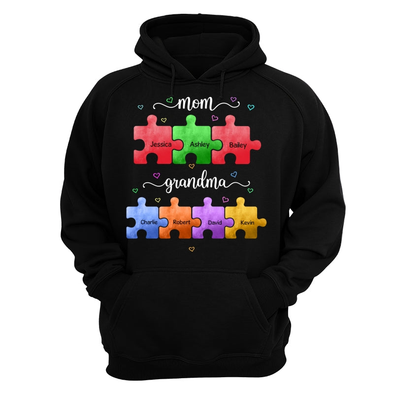 Mom Grandma Colorful Puzzle Gift For Grandma Personalized Shirt