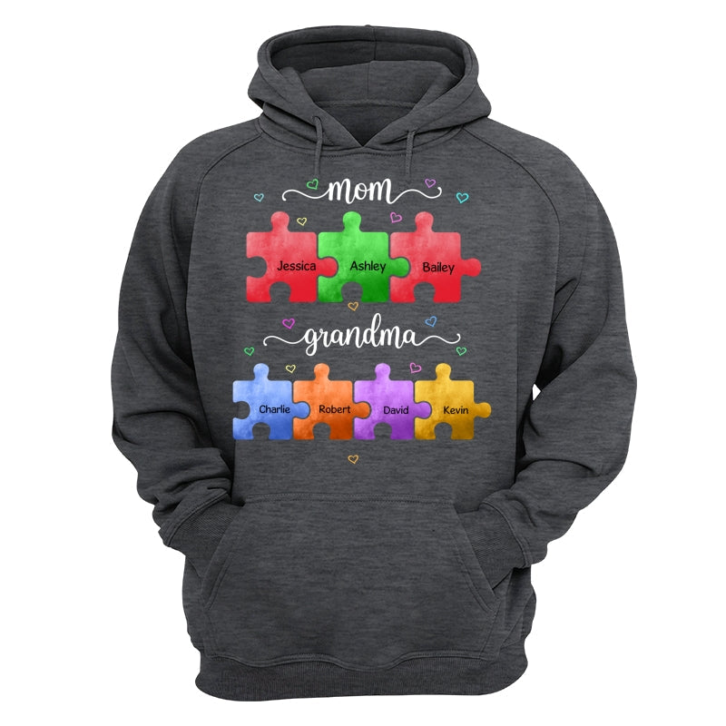 Mom Grandma Colorful Puzzle Gift For Grandma Personalized Shirt