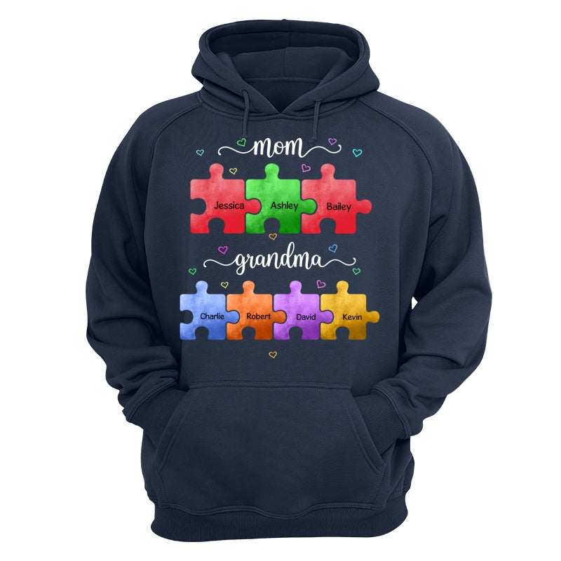 Mom Grandma Colorful Puzzle Gift For Grandma Personalized Shirt