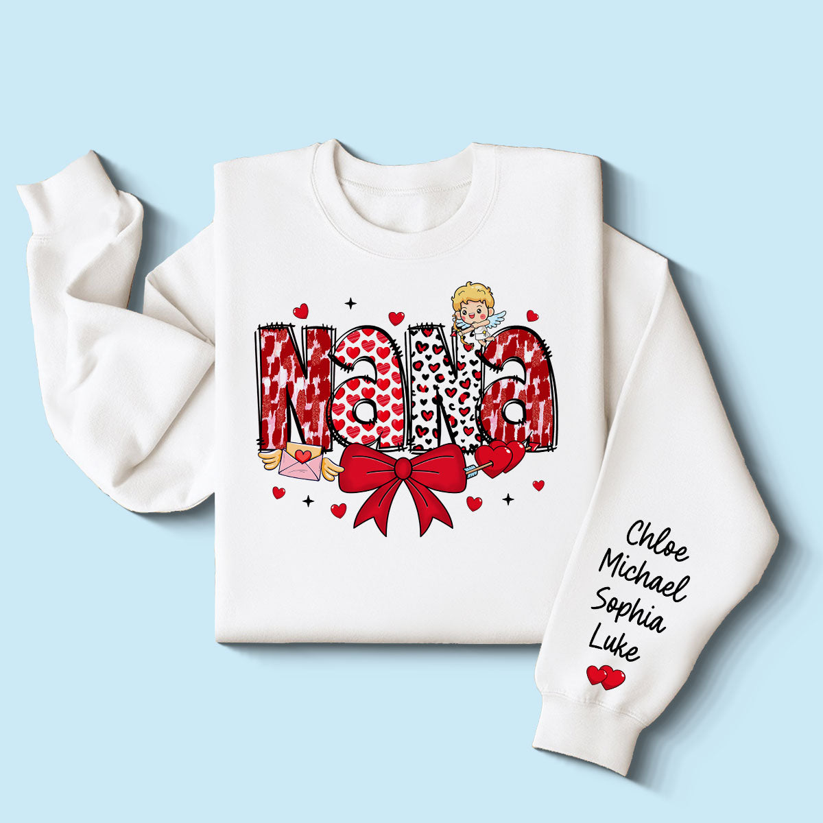 Grandma Personalized Sleeve Printed Sweatshirt, Gift For Grandma