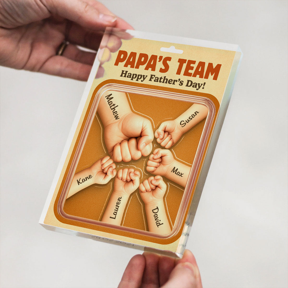 Daddy Team Fist Bump Custom Figure Personalized Acrylic Block Plaque, gift