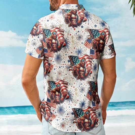 250 Years 4Th Of July Firework Bigfoot - Hawaiian Shirt