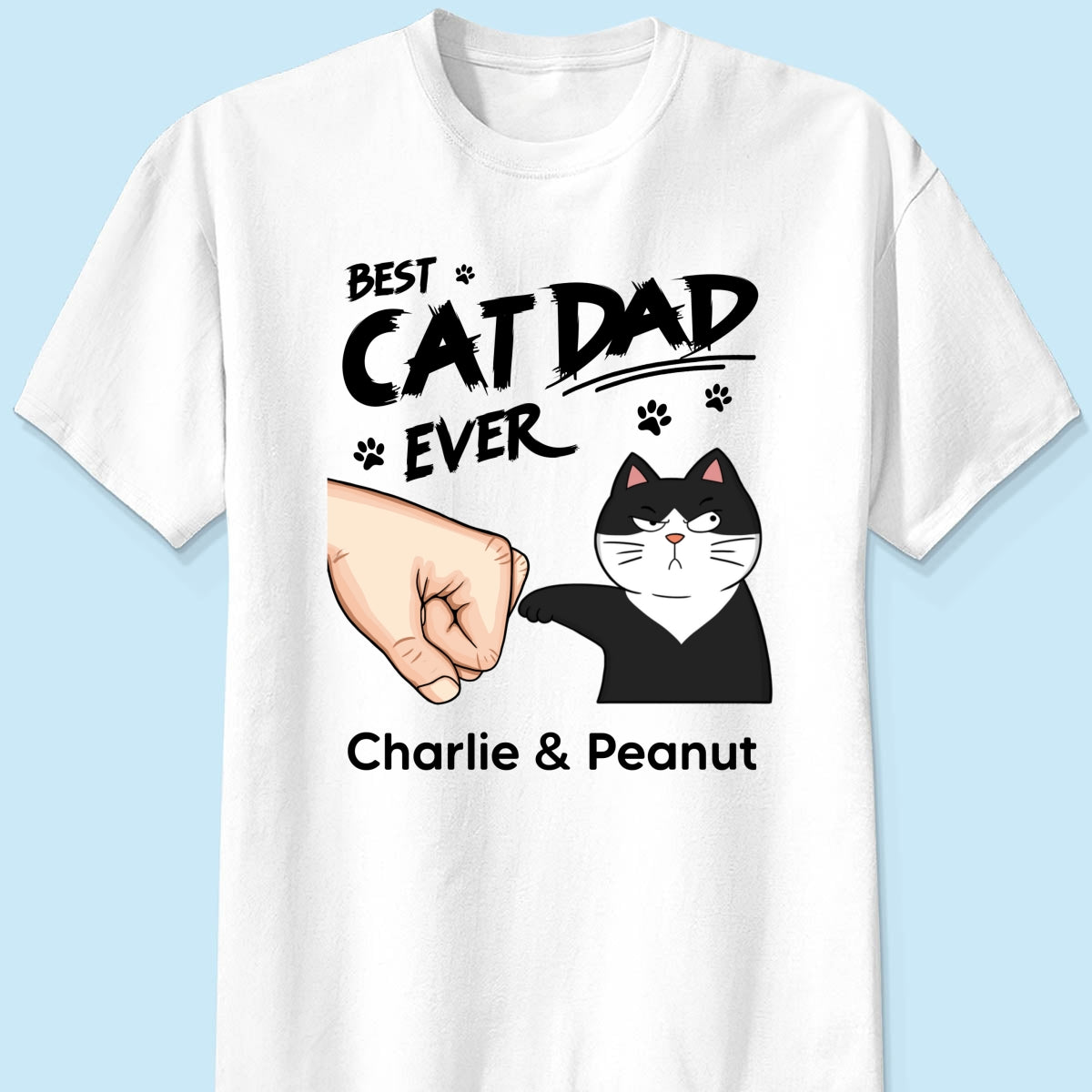 Certified Best Cat Dad Personalized Shirt, Funny Father's Day Gift For Cat Dad, Husband, Boyfriend