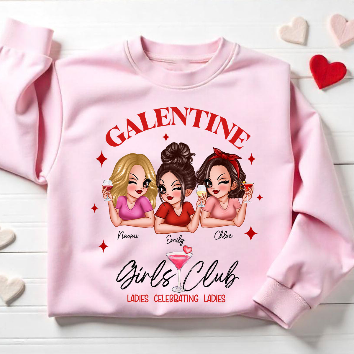 Galentine Girls Club Pretty Girls Personalized Shirt, Shirt, Social Club, Besties Gift