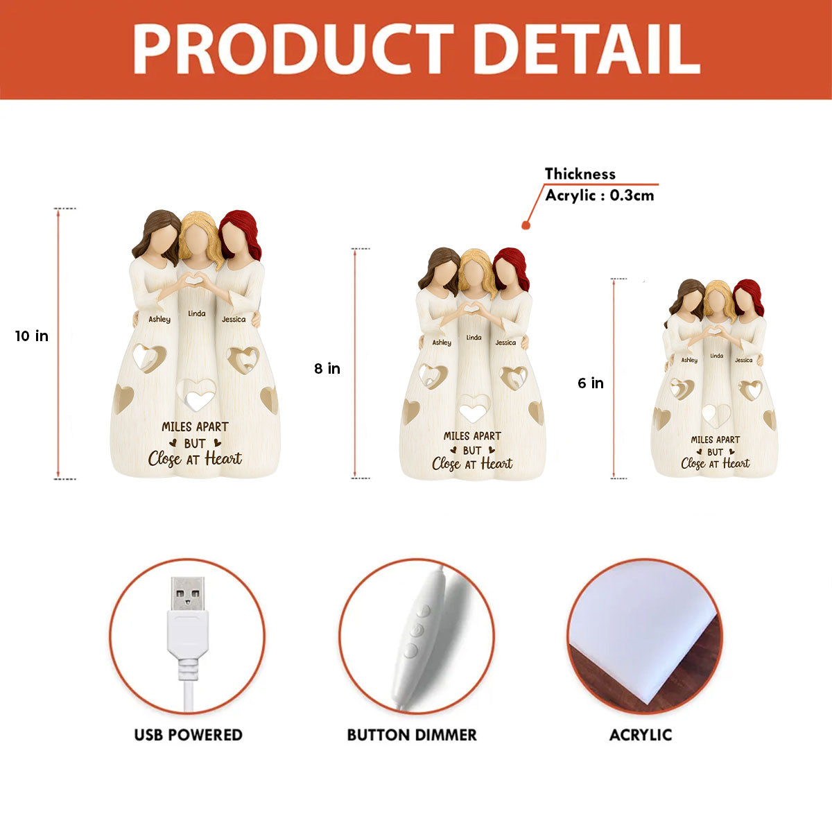 No Greater Gift than Sisters - Personalized Light Box - Heartwarming Christmas Gift for Sisters