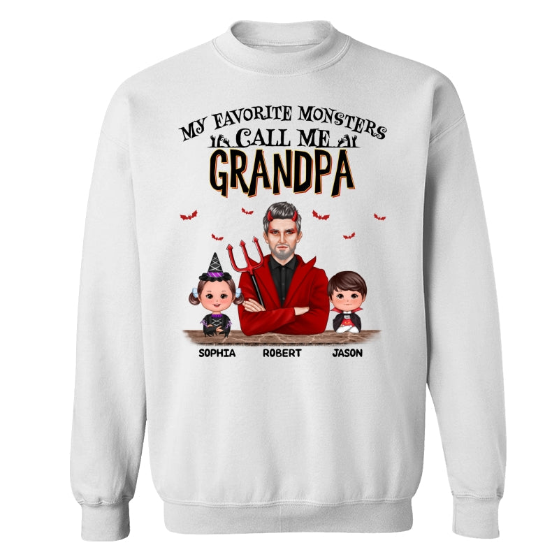 Halloween Favorite Monsters Call Me Dad Grandpa Personalized Shirt