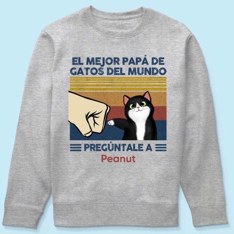 Regalo perfecto para paps de gatos – Camiseta personalizada con choque de puos con tu gato