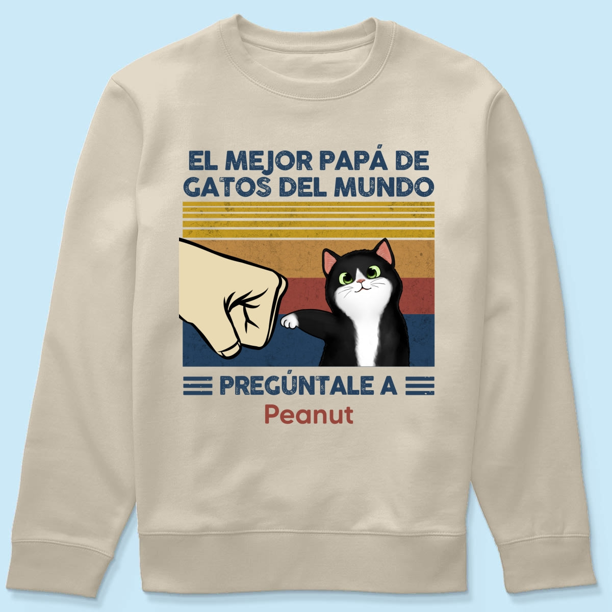 Regalo perfecto para paps de gatos – Camiseta personalizada con choque de puos con tu gato