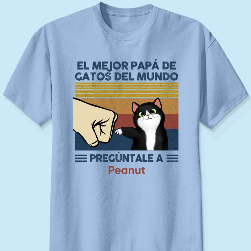 Regalo perfecto para paps de gatos – Camiseta personalizada con choque de puos con tu gato