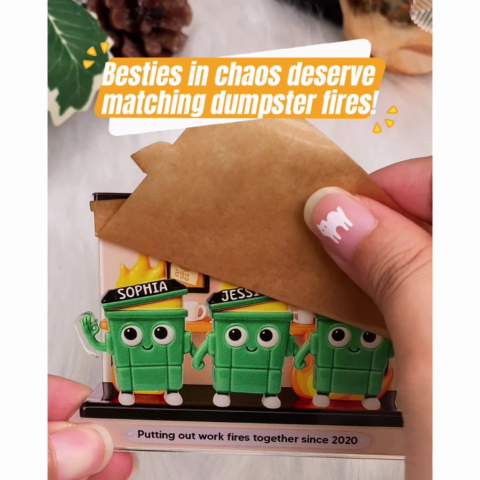 3D Effect Dumpster Fires In Office Scene - Personalized Ornament - Funny Gift For Colleagues, Work Besties