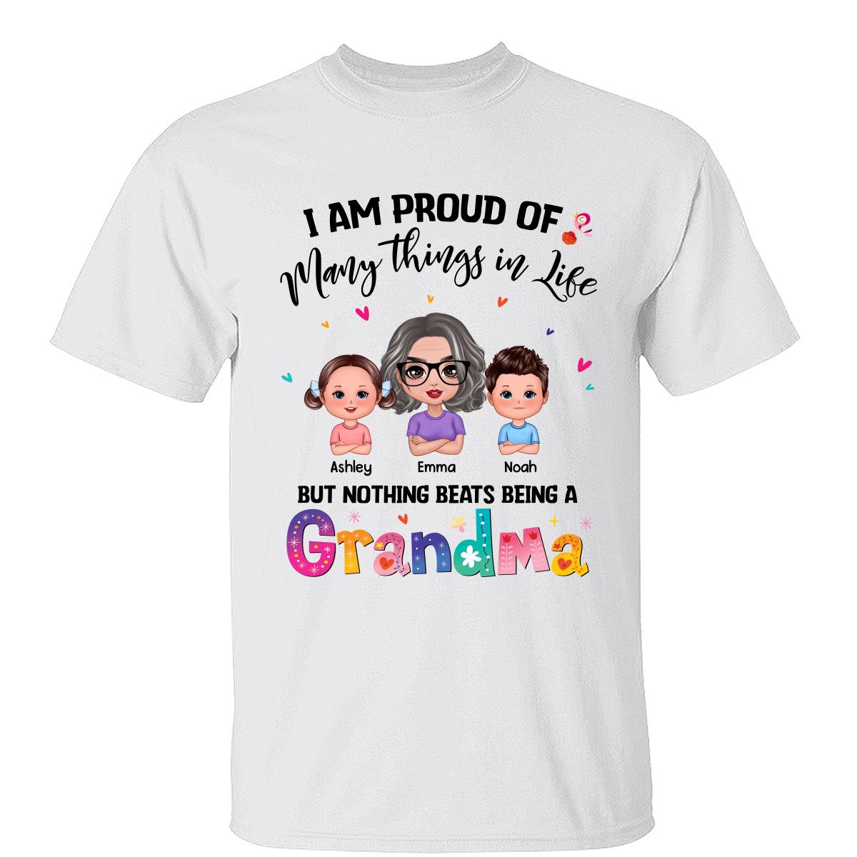 Nothing Beats Being A Grandma Doll Woman With Kids Personalized Shirt