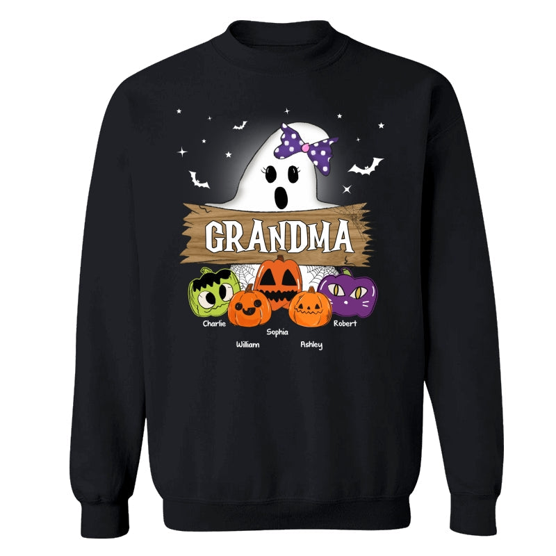 Halloween Grandma Mom Boo Kids Pumpkins Personalized Shirt