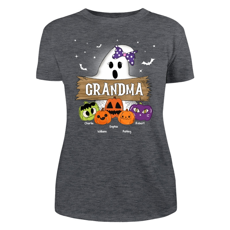 Halloween Grandma Mom Boo Kids Pumpkins Personalized Shirt