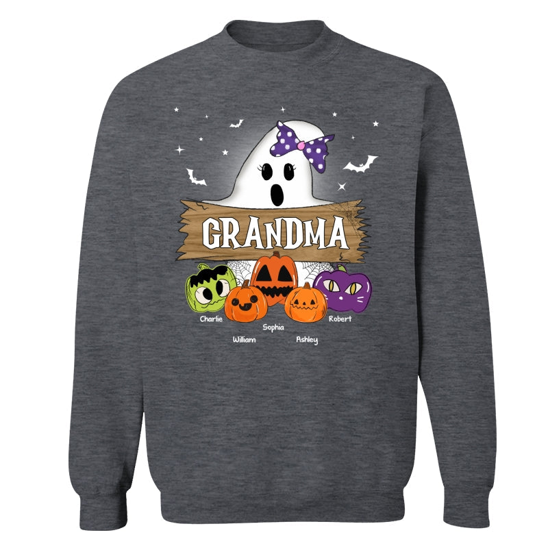 Halloween Grandma Mom Boo Kids Pumpkins Personalized Shirt