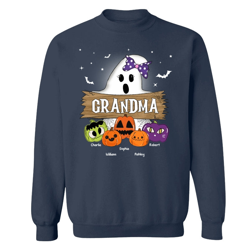 Halloween Grandma Mom Boo Kids Pumpkins Personalized Shirt