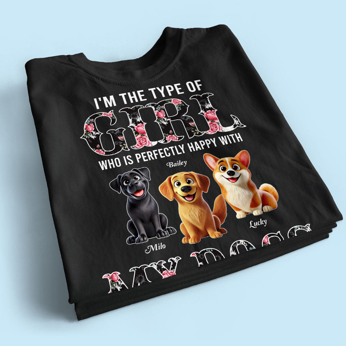 Perfectly Happy With Dogs And Being Single Cute Realistic Cartoon Dog Personalized Shirt, Birthday Gift For Dog Owner, Dog Lover