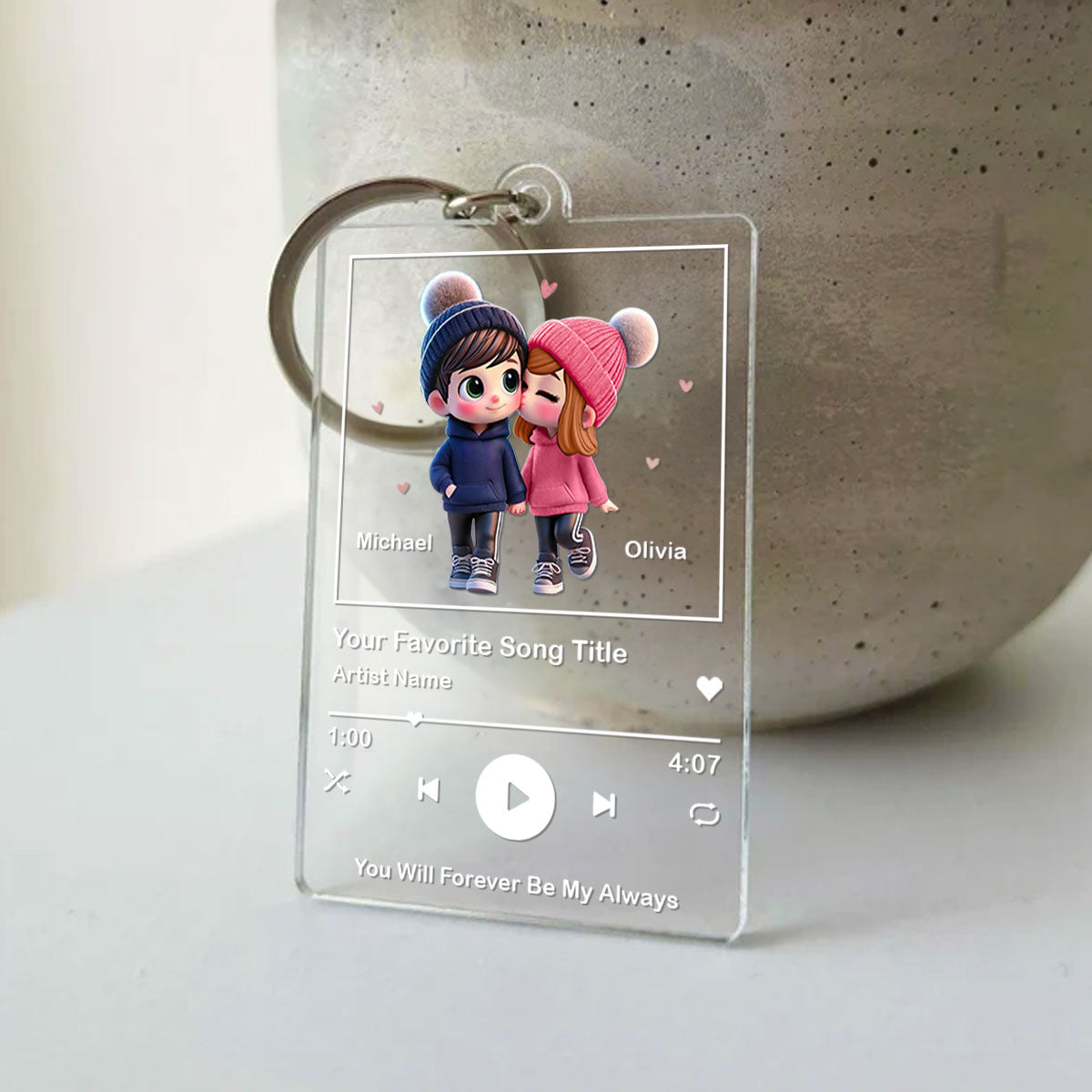 Cute Couple, Personalized Song Keychain, Wedding Gifts, Anniversary Gifts, Gifts, Gifts For Couples