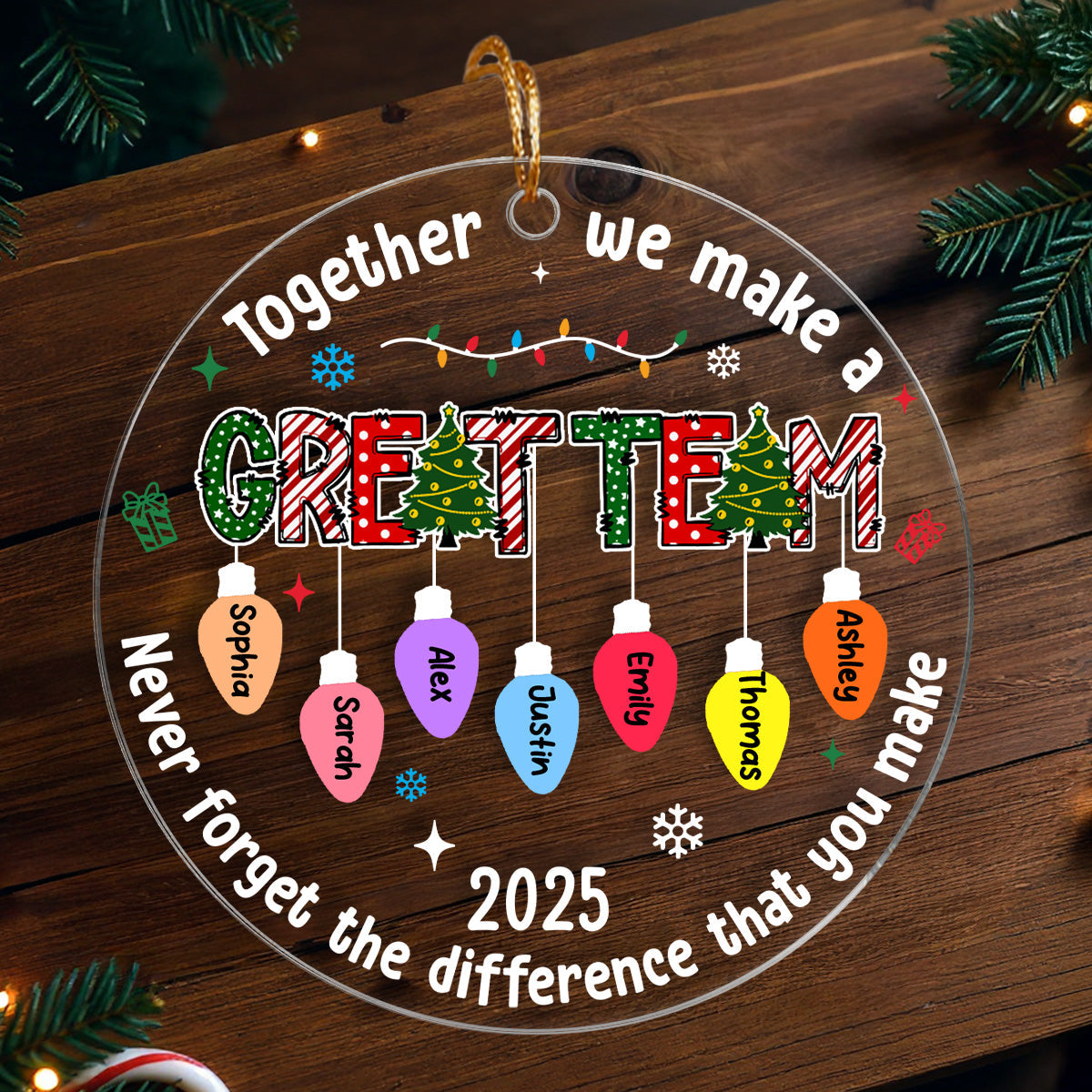Together We Made A Great Team - Personalized Acrylic Ornament - Gift For Coworkers