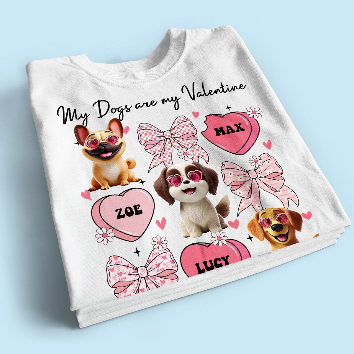 My Dogs Are My Coquette Cute Cartoon Dog Gift For Dog Lover Personalized Shirt