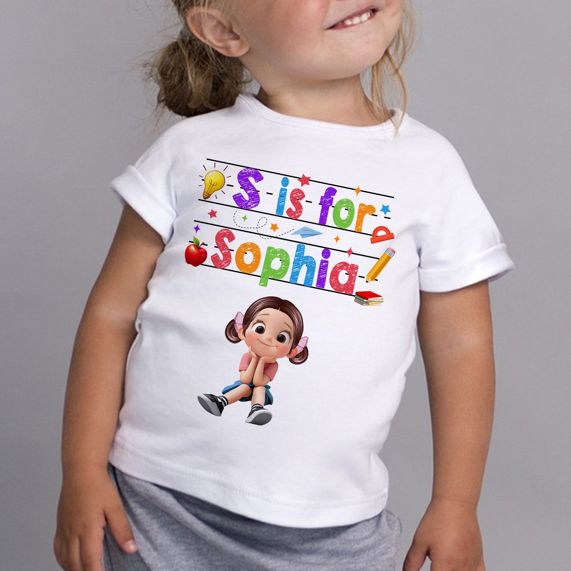 Custom Name Back To School Kids Shirt, Personalized Alphabet Kids Shirt