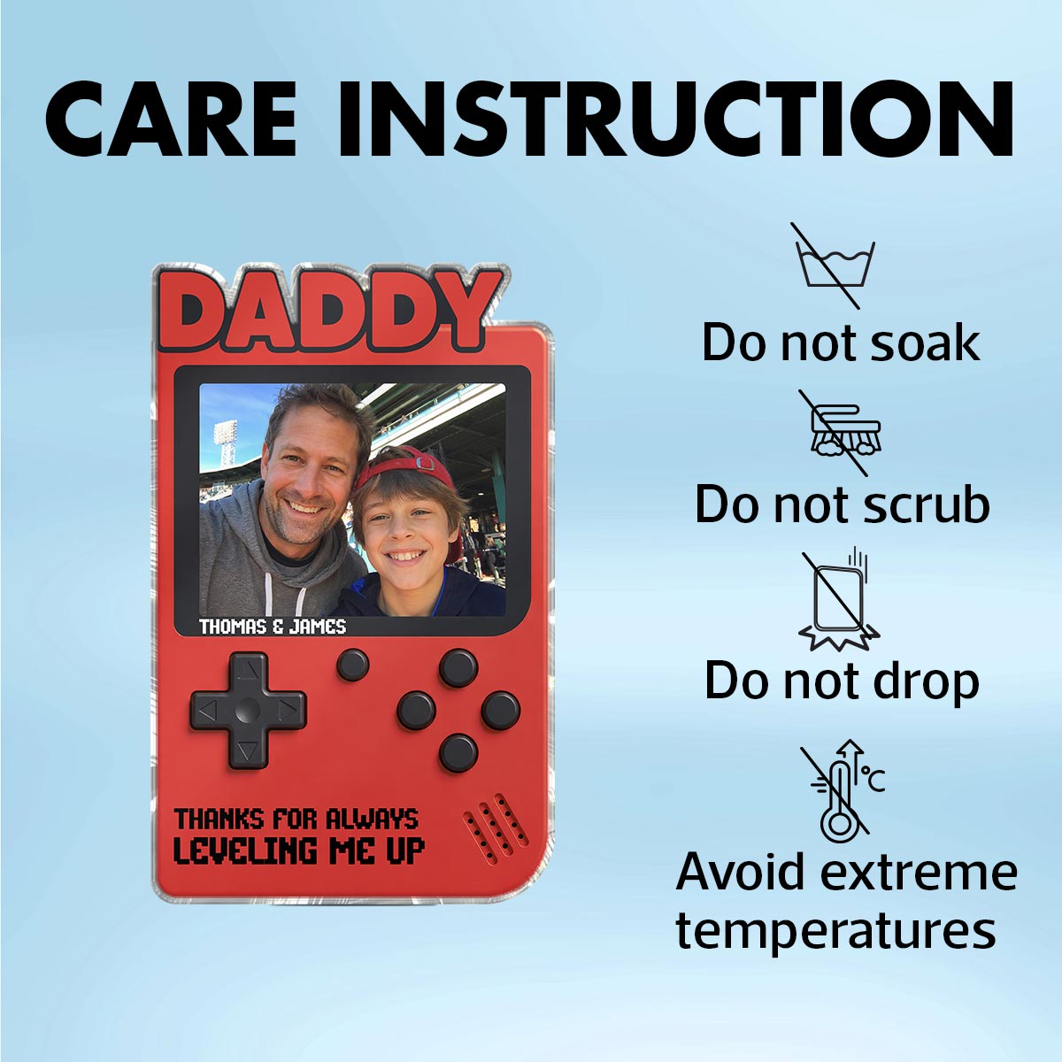 Retro Game Console Custom Photo - Personalized Acrylic Block Plaque - Gift For Gamer Husband, Dad, Grandpa