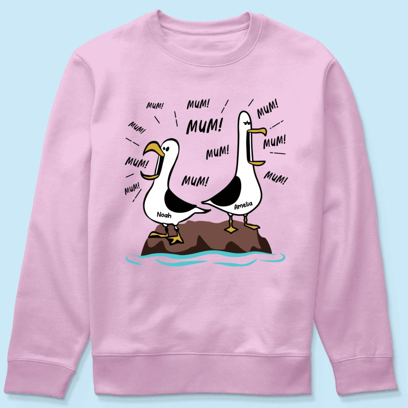 Seagull Mum Mum Mum Custom Name - Personalised Shirt - Funny Mother's Day Gift For Mum