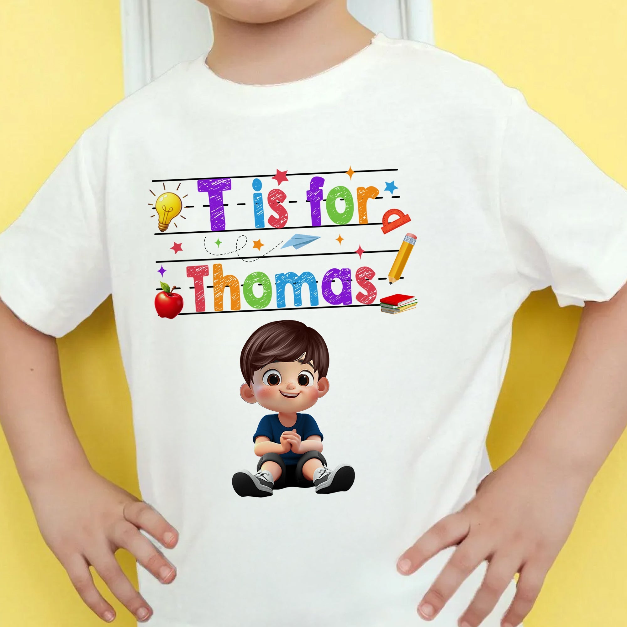 Custom Name Back To School Kids Shirt, Personalized Alphabet Kids Shirt