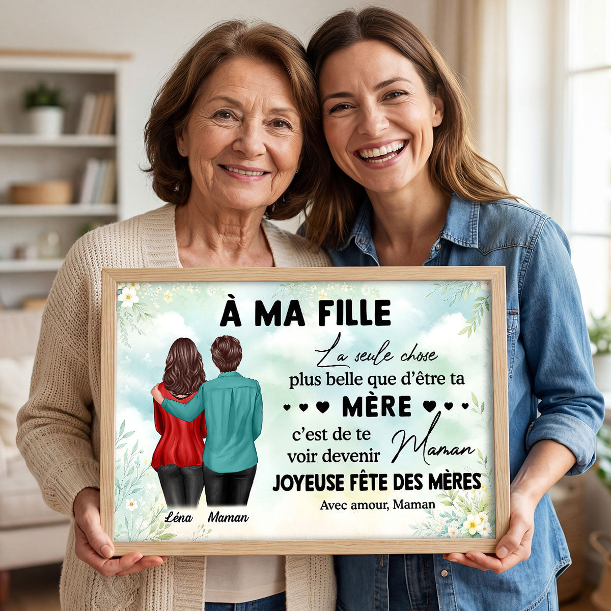 ma fille – Te voir devenir maman – Affiche personnalise – Cadeau de Fte des Mres pour ma fille