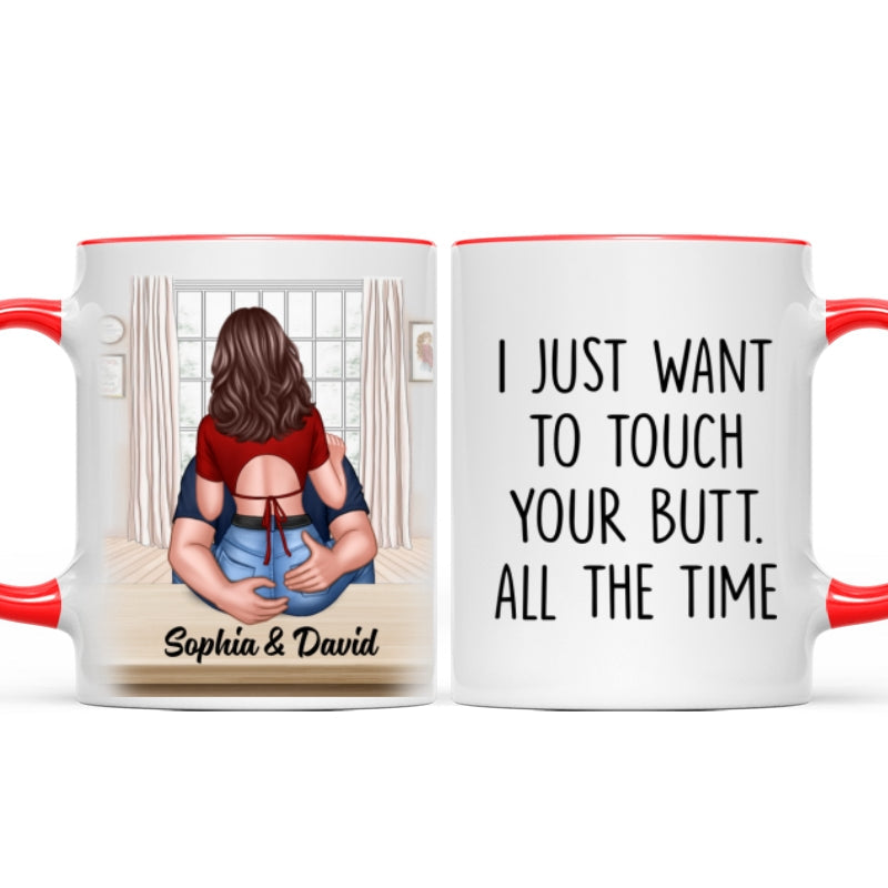 You‘re Hotter Than This Coffee Man Embracing Woman Back View Personalized Mug