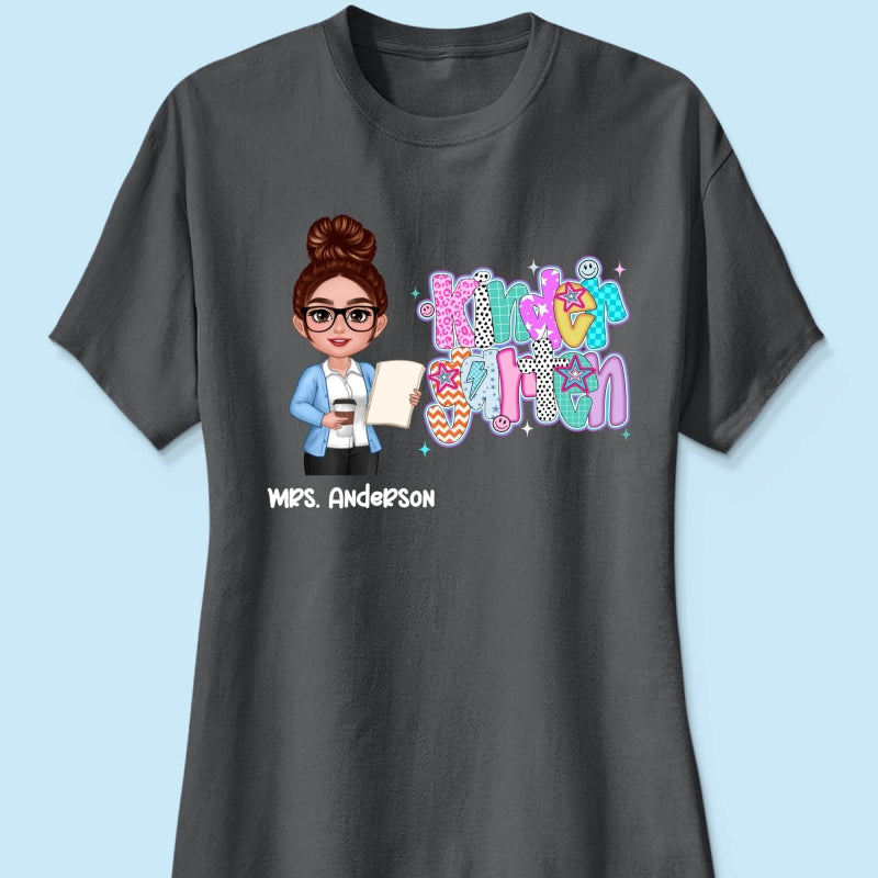 Colorful Preppy Style Teacher Custom Grade Personalized Shirt