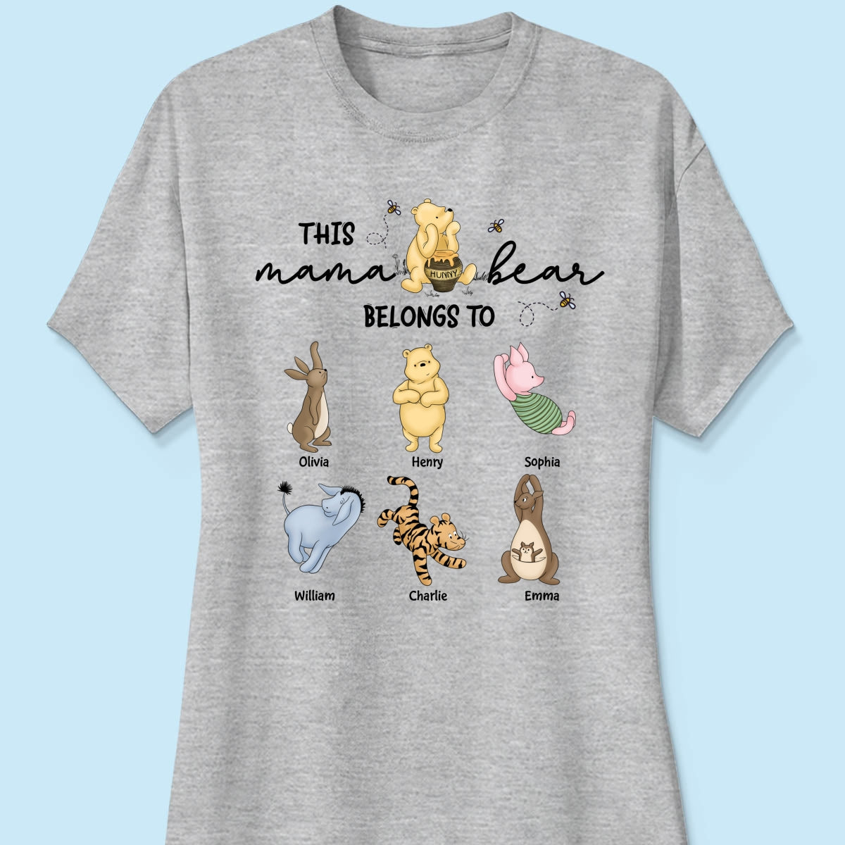 This Mama Bear Belongs To Cute Characters Personalized Shirt, Mother‘s Day Gift For Mom Grandma
