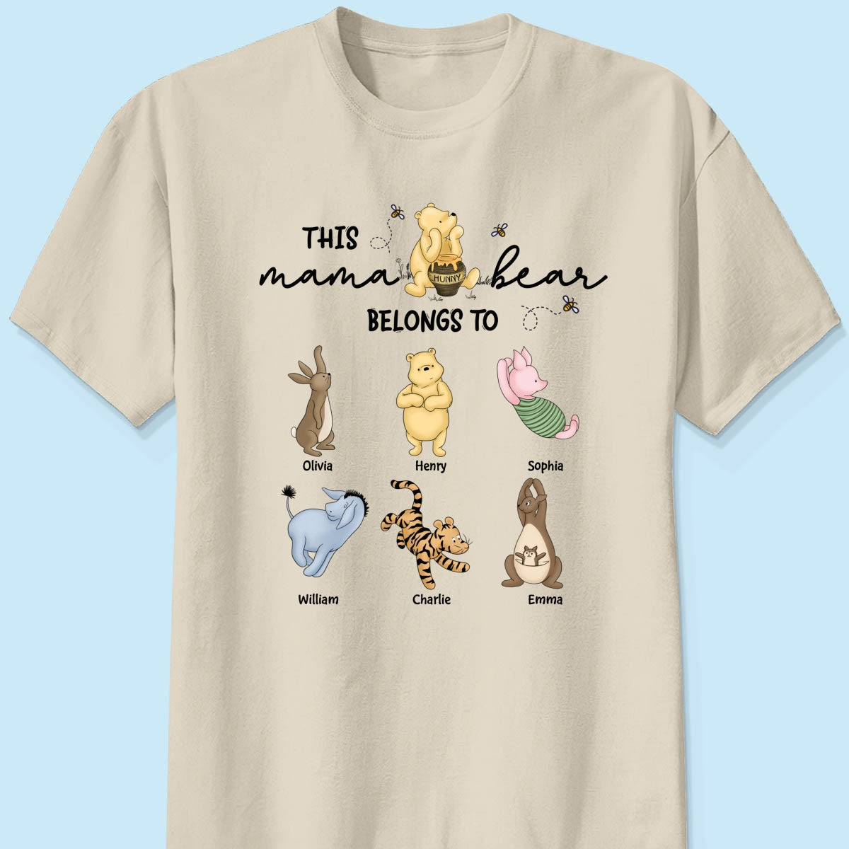 This Mama Bear Belongs To Cute Characters Personalized Shirt, Mother‘s Day Gift For Mom Grandma